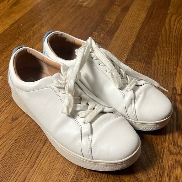 FitFlop RALLY Suede-Back Leather Sneakers Size 9 - Picture 1 of 7